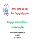 Công nghệ sản xuất chất thơm, chất màu thực phẩm