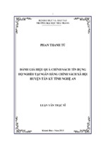 đánh giá hiệu quả chính sách tín dụng hộ nghèo tại ngân hàng chính sách xã hội huyện tân kỳ, tỉnh nghệ an