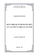 Hoàn thiện quản trị nguồn nhân lực tại công ty điện lực hà tĩnh