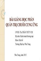 Bài giảng học phần quản trị chuỗi cung ứng