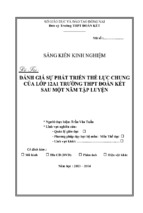 Skkn đánh giá sự phát triển thể lực chung của lớp 12a1 trường thpt đoàn kết sau một năm tập luyện