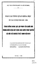 Tăng cường năng lực lập pháp của quốc hội trong điều kiện xây dựng nhà nước pháp quyền xã hội chủ nghĩa ở việt nam hiện nay