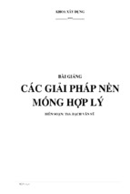 Bài giảng các giải pháp nền móng hợp lý