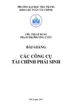 Các công cụ tài chính phái sinh  chu thị lê dung, phạm thị phương uyê