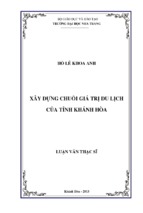 Xây dựng chuỗi giá trị du lịch của tỉnh khánh hòa