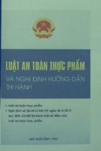 Luật an toàn thực phẩm và nghị định hướng dẫn thi hành 