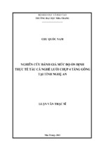 Nghiên cứu đánh giá mức độ ổn định thực tế tàu cá nghề lưới chụp 4 tăng gông tại tỉnh nghệ an