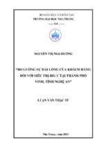 đo lường sự hài lòng của khách hàng đối với siêu thị big c tại thành phố vinh, tỉnh nghệ an