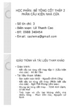 Bài giảng bê tông cốt thép 2  phần cấu kiện nhà cửa  lê thanh cao (bản cập nhật 2015)