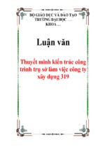 Luận văn thuyết minh kiến trúc công trình trụ sở làm việc công ty xây dựng 319