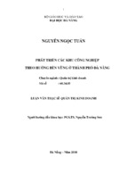 Luận văn thạc sĩ phát triển các khu công nghiệp theo hướng bền vững ở thành phố đà nẵng