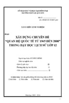 Skkn xây dựng chuyên đề “quan hệ quốc tế từ 1945 đến 2000” trong dạy học lịch sử lớp 12