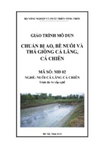 Giáo trình md02 chuẩn bị ao nuôi, bè nuôi