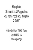 Bài giảng semantics & pragmatics