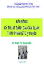 Bài giảng kỹ thuật đánh giá cảm quan thực phẩm phan thị thanh hiền