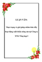 Thực trạng và giải pháp nhằm thúc đẩy hoạt động xuất khẩu nông sản tại công ty xnk tổng hợp i