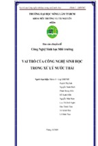 Vai trò của công nghệ sinh học trong xử lý nước thải