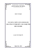 Xây dựng chiến lược kinh doanh cho công ty tnhh mtv cảng nghệ tĩnh đến năm 2020