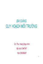 Bài giảng quy hoạch môi trường