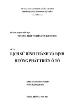 Tiểu luận lịch sử hình thành và định hướng phát triển ô tô