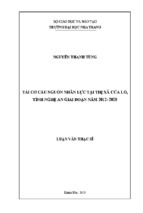 Tái cơ cấu nguồn nhân lực của thị xã cửa lò tỉnh nghệ an giai đoạn từ 2012 đến 2020