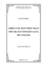 Chiến lược phát triển nhà ở trên địa bàn tỉnh kiên giang đến năm 2020