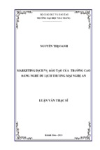 Marketing dịch vụ đào tạo của trường cao đẳng nghề du lịch   thương mại nghệ an