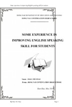 Skkn tiếng anh thpt  some experience in improving english speaking skill for students