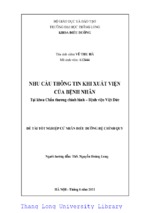 Nhu cầu thông tin khi xuất viện của bệnh nhân tại khoa chấn thương chỉnh hình   bệnh viện việt đức