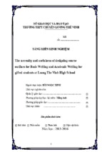 Skkn tiếng anh the necessity and usefulness of designing course outlines for basic writing and academic writing for gifted students at luong the vinh high school
