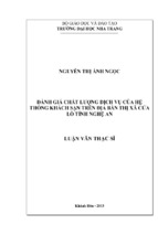 đánh giá chất lượng dịch vụ của hệ thống khách sạn trên địa bàn thị xã cửa lò tỉnh nghệ an