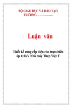 Thiết kế cung cấp điện cho trạm biến áp 110kv nhà máy thép việt ý