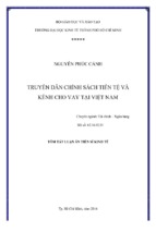 Truyền dẫn chính sách tiền tệ và kênh cho vay tại việt nam