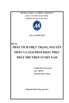 Báo cáo môn thuế phân tích thực trạng, nguyên nhân và giải pháp khắc phục thất thu thuế ở việt nam