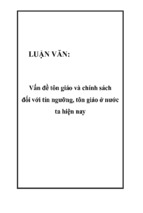 Vấn đề tôn giáo và chính sách đối với tín ngưỡng, tôn giáo ở nước ta hiện nay