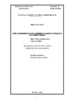 The abstract of doctoral thesis administration management state administration for commercial banks in vietnam in the current period