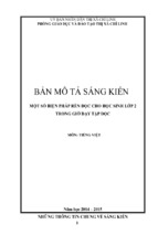 Skkn  một số biện pháp rèn kĩ năng đọc cho học sinh lớp 2 trong giờ dạy tập đọc