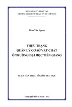 Thực trạng quản lý cơ sở vật chất ở trường đại học tiền giang