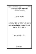 đánh giá tính an toàn và tính sinh miễn dịch của vắc xin rotavin m1 do việt nam sản xuất