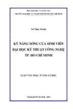 Kỹ năng sống của sinh viên đại học kỹ thuật công nghệ tp. hồ chí minh