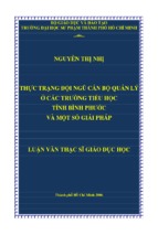 Thực trạng đội ngũ cán bộ quản lý ở các trường tiểu học tỉnh bình phước và một số giải pháp