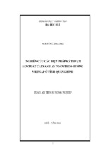 Nghiên cứu các biện pháp kỹ thuật sản xuất cải xanh an toàn theo hướng vietgap ở tỉnh quảng bình
