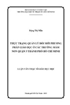 Thực trạng quản lý đổi mới phương pháp giáo dục ở các trường mầm non quận 3, thành phố hồ chí minh