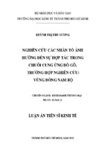 Nghiên cứu các nhân tố ảnh hưởng đến sự hợp tác trong chuỗi cung ứng đồ gỗ, trường hợp nghiên cứu vùng đông nam bộ