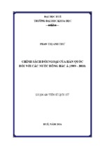 Chính sách đối ngoại của hàn quốc đối với các nước đông bắc á (1989   2010)