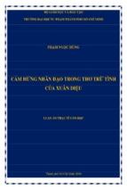 Cảm hứng nhân đạo trong thơ trữ tình của xuân diệu