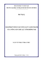 Giải pháp nâng cao năng lực cạnh tranh của nông sản chủ lực tỉnh đồng nai