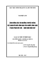 ảnh hưởng của tín ngưỡng truyền thống việt nam đến đời sống đạo của người công giáo ở giáo phận bùi chu   nam định hiện nay