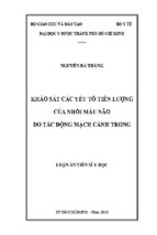 Khảo sát các yếu tố tiên lượng của nhồi máu não do tắc động mạch cảnh trong