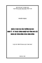 Quản lý đào tạo của trường đại học kinh tế  kỹ thuật công nghiệp đáp ứng nhu cầu nhân lực vùng đồng bằng sông hồng